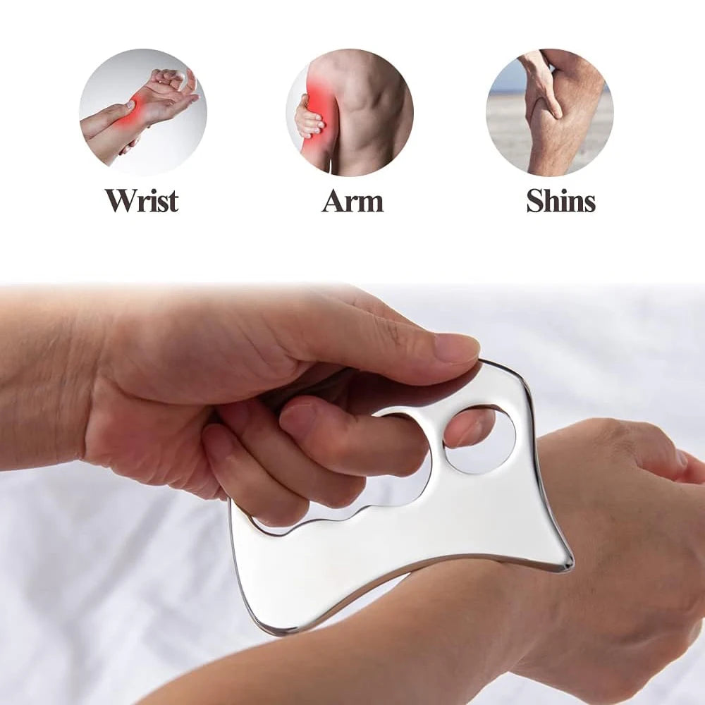Stainless Steel Gua Sha Scraping Massage Tool IASTM Tool for Back, Legs, Arms Scraper, Anti-cellulite, Muscle Massage Relaxation Beauty World Shop