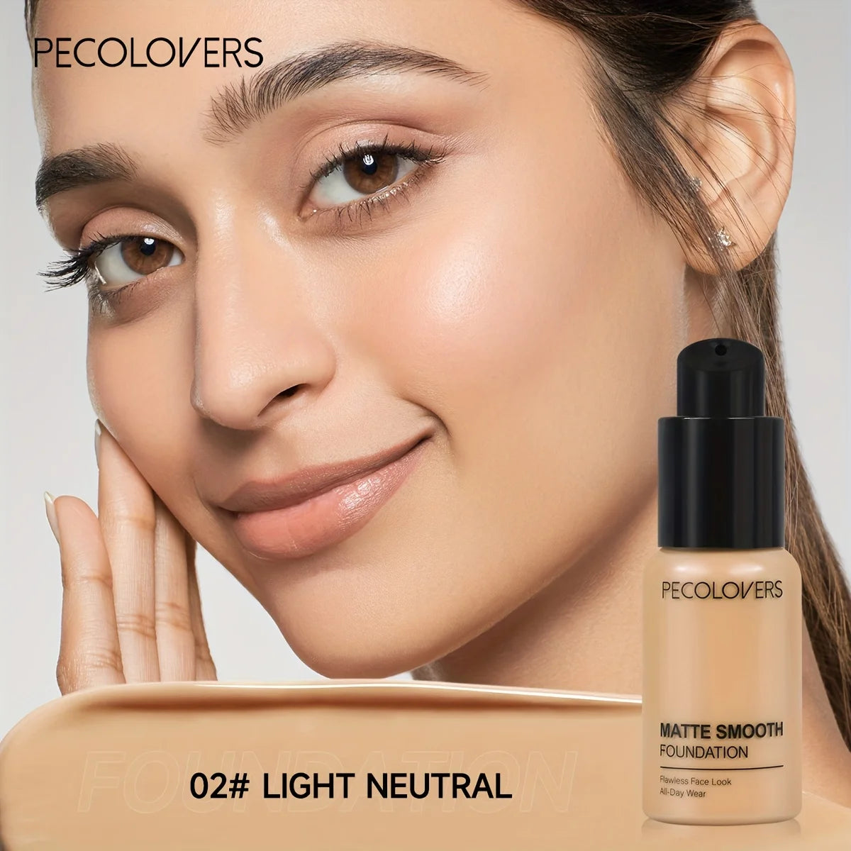 PECOLOVERS Matte Finish Liquid Foundation - Oil-Control, Waterproof, Full Coverage Concealer for All Skin Tones Beauty World Shop
