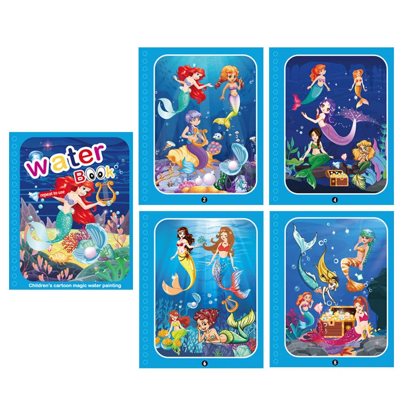 NEW Kids Magic Water Drawing Books Coloring Books Painting Toys for Kids Birthday Christmas New Year Gift for Boys and Girls Beauty Fashion