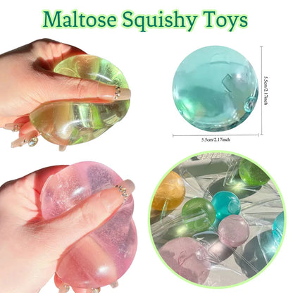 Blue Maltose Squishy Toys Anti Stress Sensory Fidgets Toy Soft Simulated Transparent Blue Maltose Slow-rebound Decompression Toy Beauty World Shop