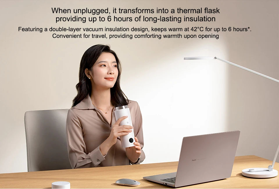 Original MIJIA Portable Electric Kettle 2 Thermos Cup Fast Water Boiler 350ml Smart Temperature Insulated Kettle Travel (CN) Beauty World Shop