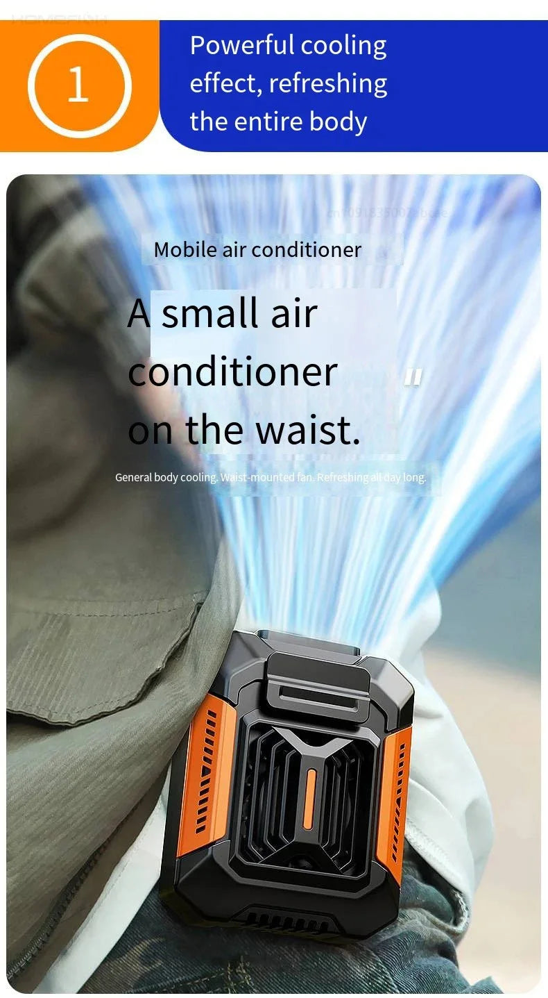 HOMFISH Personal Belt Clip Fan Portable Power Bank Flashlight Wearable Fan Hanging Neck Fan for Outdoor Works Hiking Camping Beauty World Shop