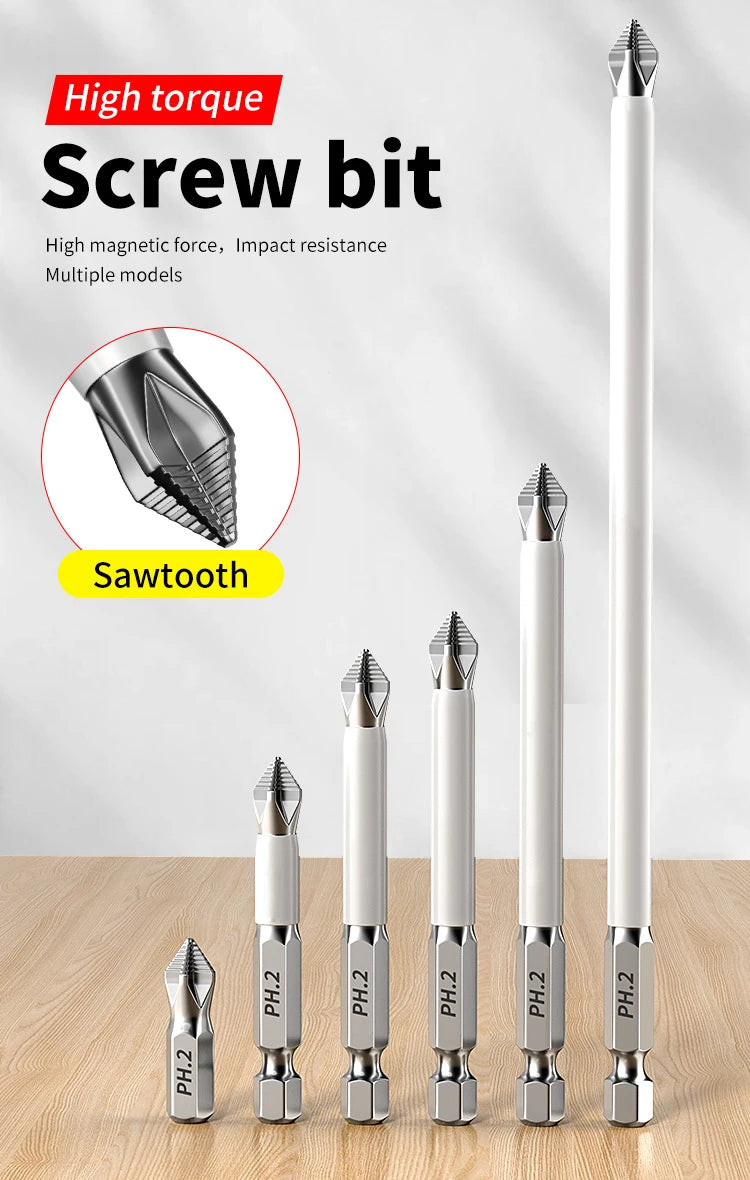 6 PCs Non-Slip Magnetic Cross Head Household Electric Driver Screw Set - High Hardness Hand Drill Bits for Electric Screwdrivers Beauty World Shop