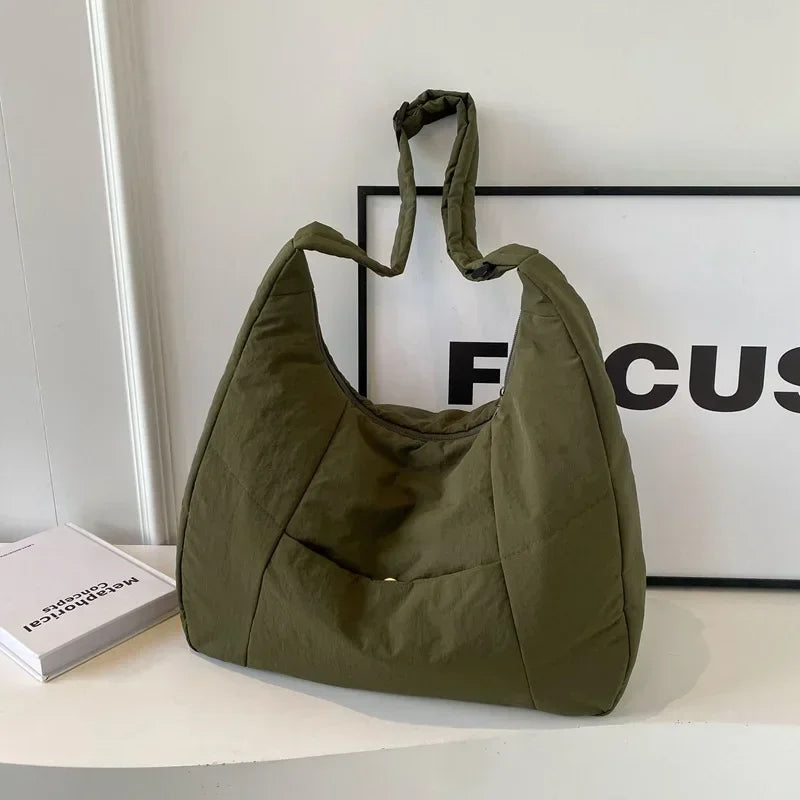 Trendy Women's Soft Cloth Shoulder Bag Solid Color Student 2026 Spring Y2k Casual Style Big Handbags Crossbody Bags for Women Beauty World Shop