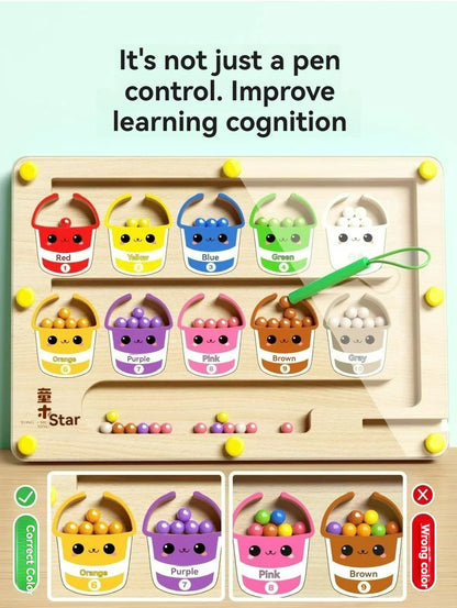 Children's Magnetic Maze Walking Ball Baby Concentration Training, Writing Logic Thinking 3 year Old Early Education Puzzle To Beauty World Shop