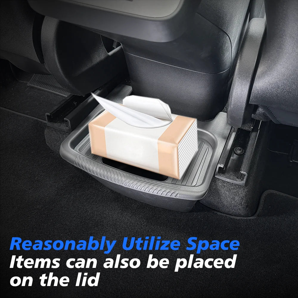 Rear Seat Storage Box for Tesla New Model Y 2025-2020 Launch Juniper Organizer Bins Backseat Trash Can Garbage Bag Tray Beauty World Shop