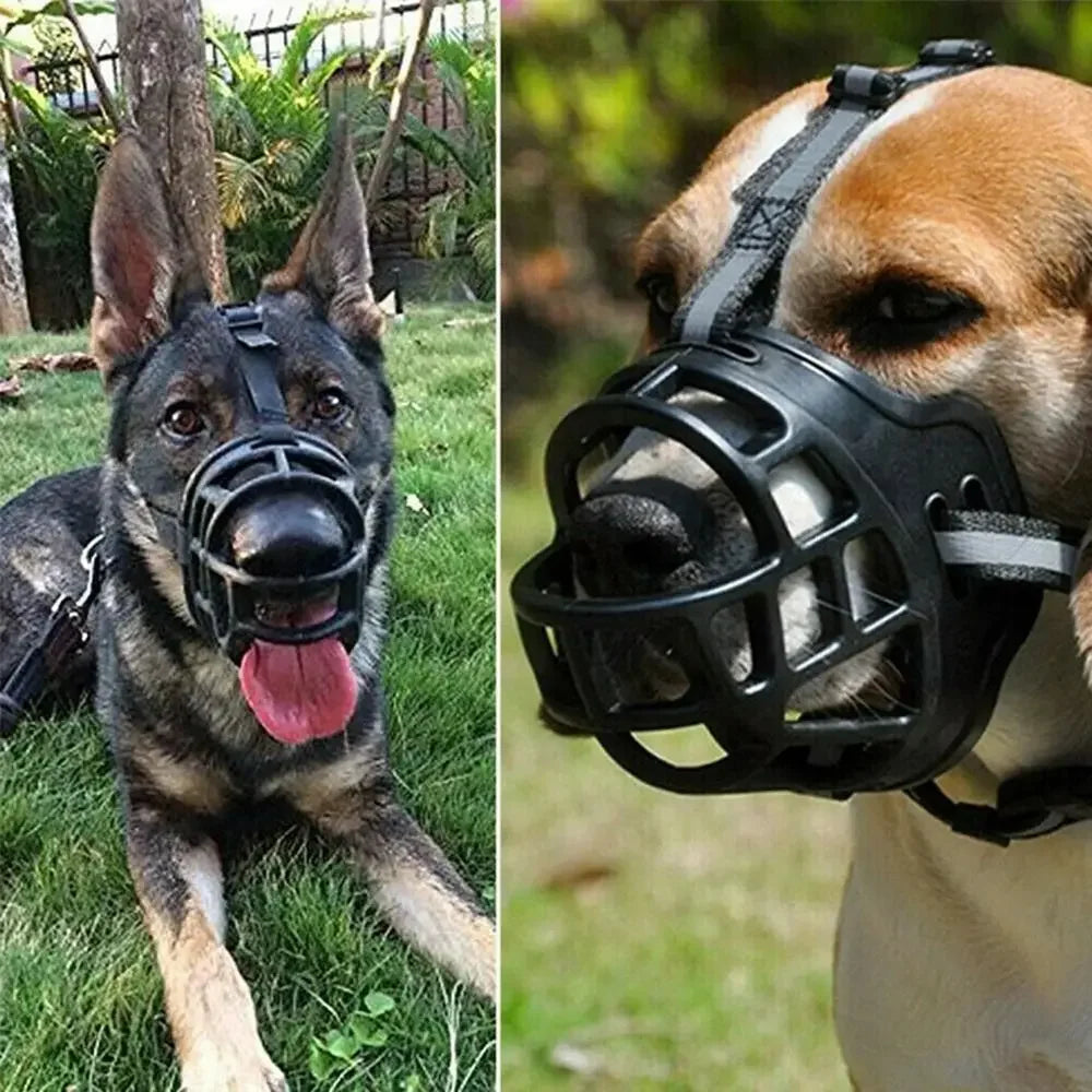 Adjustable Dog Muzzle Anti-Biting Dog Mouth Cover With Reflective Strip Can Drink Water Breathable Plastic Beauty World Shop