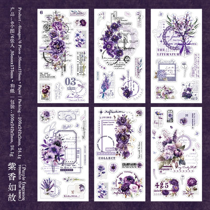 Journal GO 6pcs Flower Shadow Decorative Sticker Fresh Plant Flowers Collage Scrapbooking Label Diy Diary Journal Planner Label Beauty World Shop