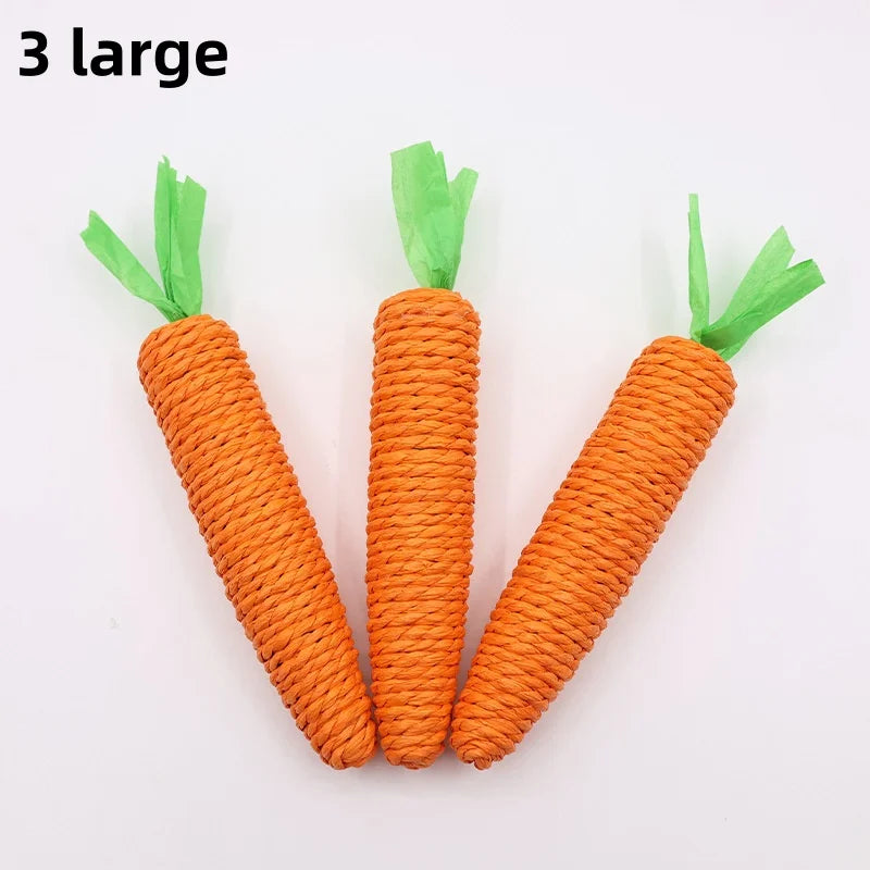 Cat Toy Carrot Sound Pet Products Bite Resistant Paper Rope Scratcher Clean Teeth Interactive Play Cat Carrot Chew Toy for Cat Beauty World Shop