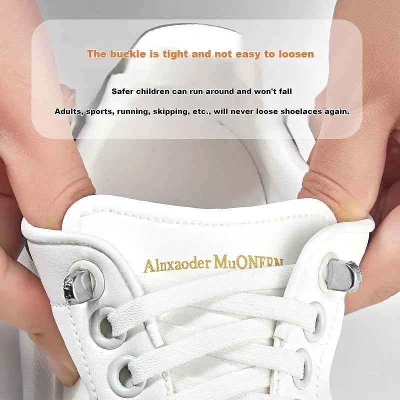 No tie Shoelaces for Shoes 8MM Flat Elastic laces Sneakers Kids Adult Quick Shoelace without ties Shoe Accessories Beauty World Shop