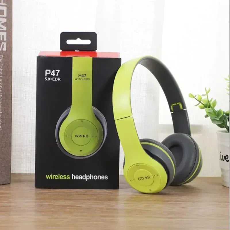 Bluetooth 50 Wireless Headphones Foldable HIFI Stereo Bass with Mic USB Adapter for iPhone Gaming Beauty World Shop