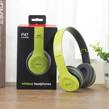 Bluetooth 50 Wireless Headphones Foldable HIFI Stereo Bass with Mic USB Adapter for iPhone Gaming Beauty World Shop