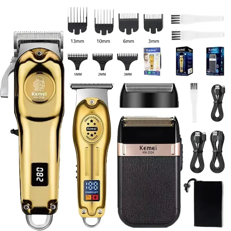 Kemei Hair Clippers KM-2628 KM-678 KM-2024 Professional Electric Beard Clipper Rechargeable Men's Shaver Hair Trimmer Kit Men Beauty Trend Shop