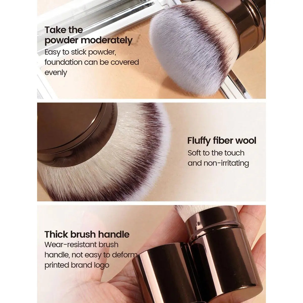 1pc Professional Face Retractable Makeup Brush,Blush Brush Foundation Brush Loose Powder Brush Synthetic Hair Ultra-Soft Doundat Beauty World Shop