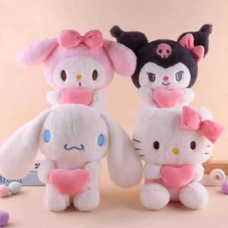 22cm Sanrio Hello Kitty Kuromi Pillow KT Plush Toy Girls Soft Stuffed Animal Toys Heart My Melody Cinnamoroll Stuff Doll Gifts Beauty World Shop
