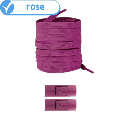 New Without Ties Elastic Laces No Tie Shoe Laces Press Lock Shoelaces Sneaker Kids Adult 8MM Widened Flat Shoelace for Shoes Beauty World Shop