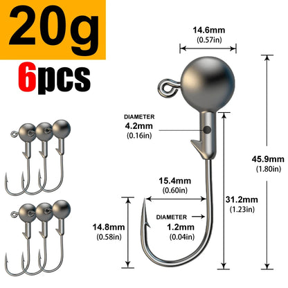 JYJ 1g 2g 3g 4g 5g 10g 20g 22g 25g 28g crank Jig head hook fishing hook head Jig lure hard bait soft worm jig hook for fishing Beauty World Shop