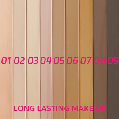 9 Shade Full Coverage Concealer Liquid Foundation  makeup high coverage  Base makeup  cushion Foundation cream  Natural Matte Beauty World Shop