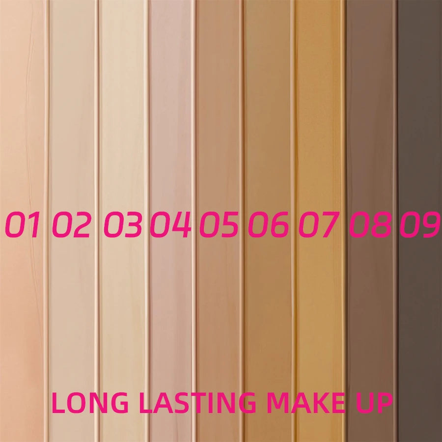 9 Shade Full Coverage Concealer Liquid Foundation  makeup high coverage  Base makeup  cushion Foundation cream  Natural Matte Beauty World Shop