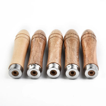 5pcs/set Wooden File Handle Replacement For Metal File,wood Rasp,screwdrivers,hand Drills For File Craft Tool Length 9cm Hole Beauty Trend Shop