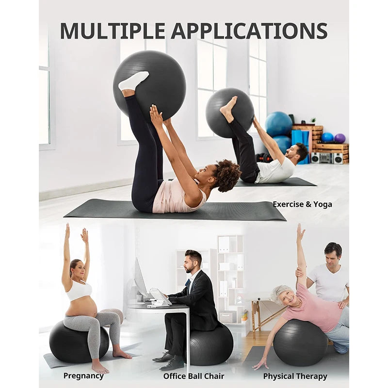 Yoga Ball Balance Ball Pilates Accessories Home Fitness Equipment Pregnant Women Rehabilitation Exercise Yoga Ball 55/65/75/85cm Beauty World Shop