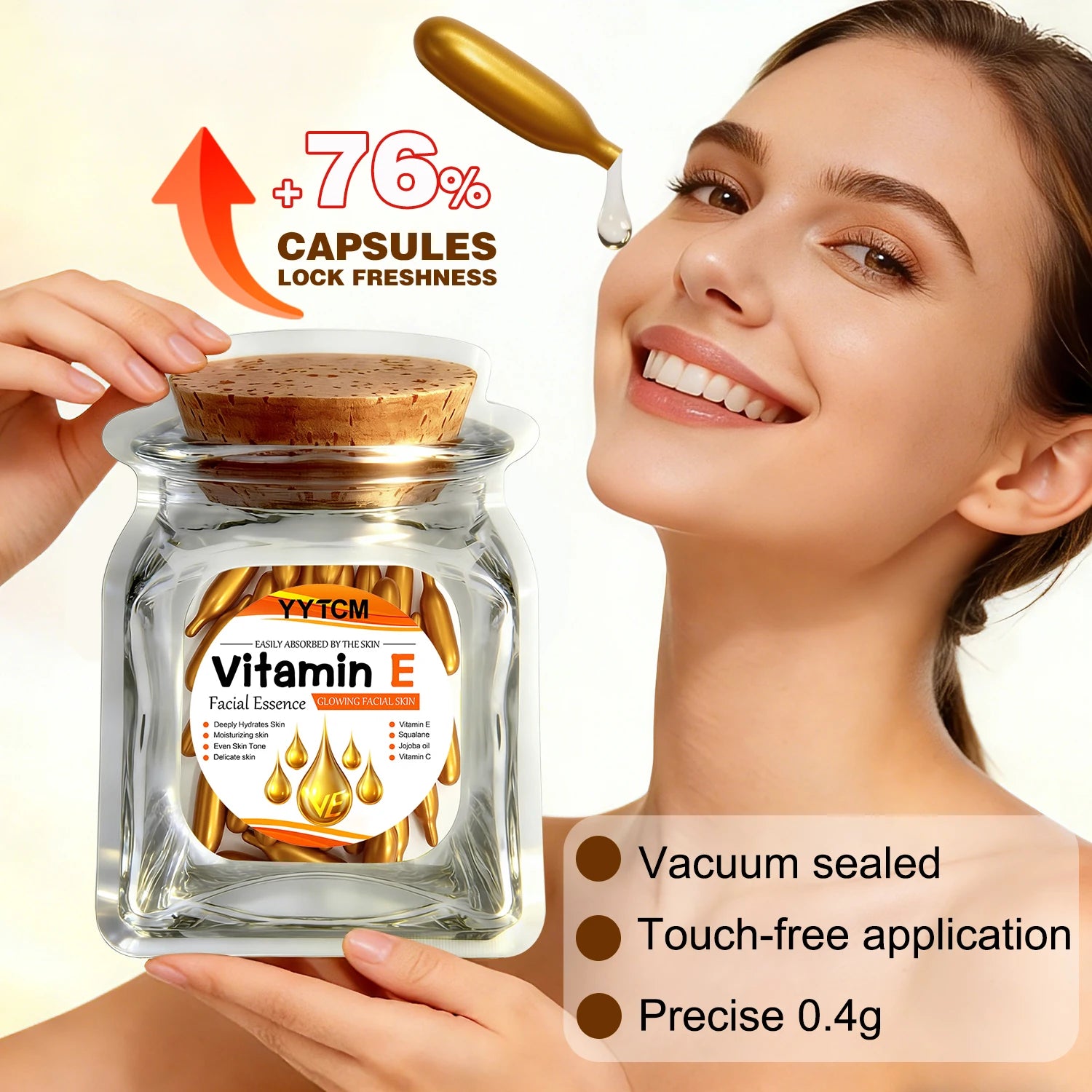 Vitamin E Deep Moisturizing Capsule Essence–Hydrates Smooths Skin. Formulated Squalane Vitamin 18/30/48/60/90/180 Capsules Beauty World Shop