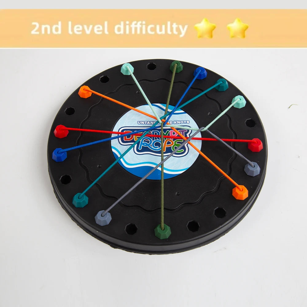 Twisted Rope Puzzle Game - Brainy Knots Untangling Challenge Board Game String Solution Central Lacing Toy Beauty World Shop