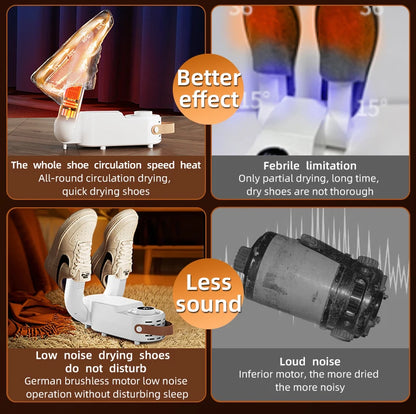 HOMEFISH Intelligent Shoe Dryer Quick Drying Deodorizing Sterilizing Adjustable Timer Household Shoe Warmer And Heater Beauty World Shop