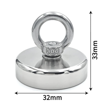 D16~D42mm Super Strong Neodymium Fishing Hook N52 Heavy Duty Rare Earth Neodymium with Countersunk Hole Eyebolt Salvage Magnetic Beauty World Shop