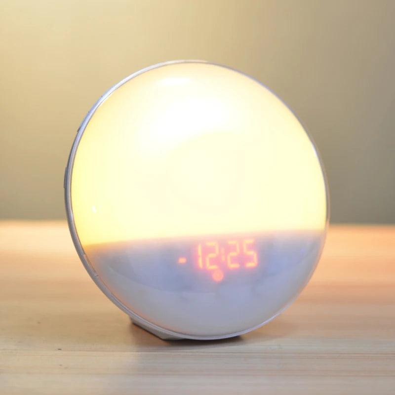 Wake Up Light Alarm Clock with Sunrise/Sunset Simulation Dual Alarms FM Radio Nightlight 7 Colors Natural Sounds Snooze Beauty World Shop