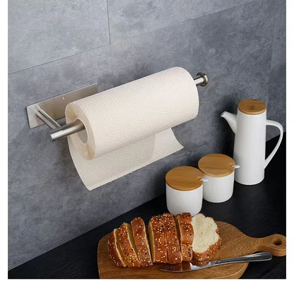 Kitchen Paper Towel Holder Adhesive Tissue Hanger Toilet Roll Paper Dispenser Cabinet Storage Napkin Rack Bathroom Accessories Beauty World Shop