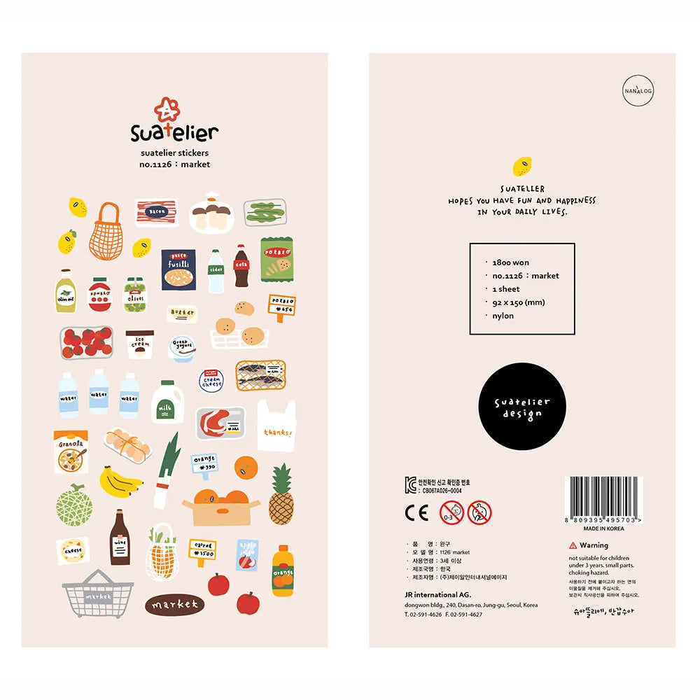 Korean Import Suatelier Travel Home Life Study Friend Stickers Scrapbooking Diy Journaling Diary Stationery Sticker School Gift Beauty World Shop