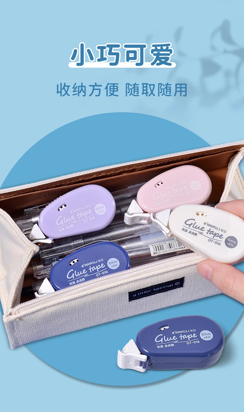 6m*6mm Double Sided Adhesive Dots Glue Tape DIY Scrapbooking Collage Photo Album School Stationery Supplies Roller Tape Beauty World Shop