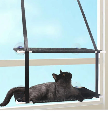 Cat Hammock Window Bed Kitten Sunny Seat Hanging Mount Beds Cat Sofa double-decker tunnels Suction Cup Wall Pet Hanging Winter Beauty World Shop
