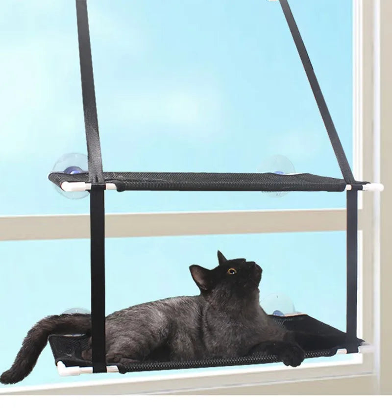 Cat Hammock Window Bed Kitten Sunny Seat Hanging Mount Beds Cat Sofa double-decker tunnels Suction Cup Wall Pet Hanging Winter Beauty World Shop
