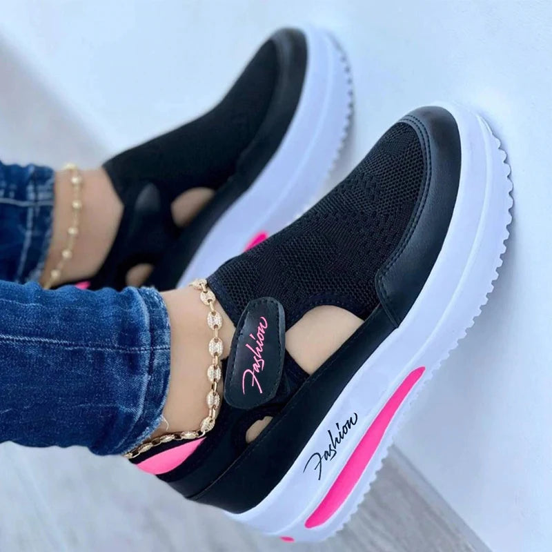 Red Sneakers Women Shoes Woman Tennis Shoes Canvas Shoe Female Casual Shoes Ladies Sport Shoes Platform Sneaker Hollow Out Shoes Beauty World Shop