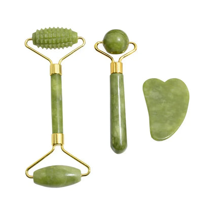 Natural Jade Roller Face Gua Sha Natural Stone Body Neck Massager Acupoint Eye Care Spa Massage Tools Massage Visage Lifting Beauty World Shop