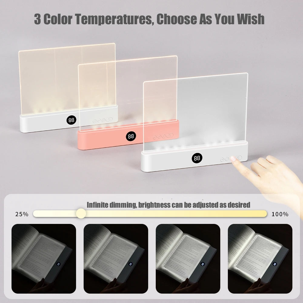 LED Flat Panel Night Vision Reading Light Eye Protection Reading Light Usb Charging Student Night Reading Lamp Book Lamp Indoor Beauty World Shop