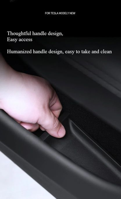 For Tesla Model Y Juniper 2025 Car Door Storage Pad 5PCS TPE Central Control Water Cup Holder Mat Organizer Tray Car Accessories Beauty World Shop