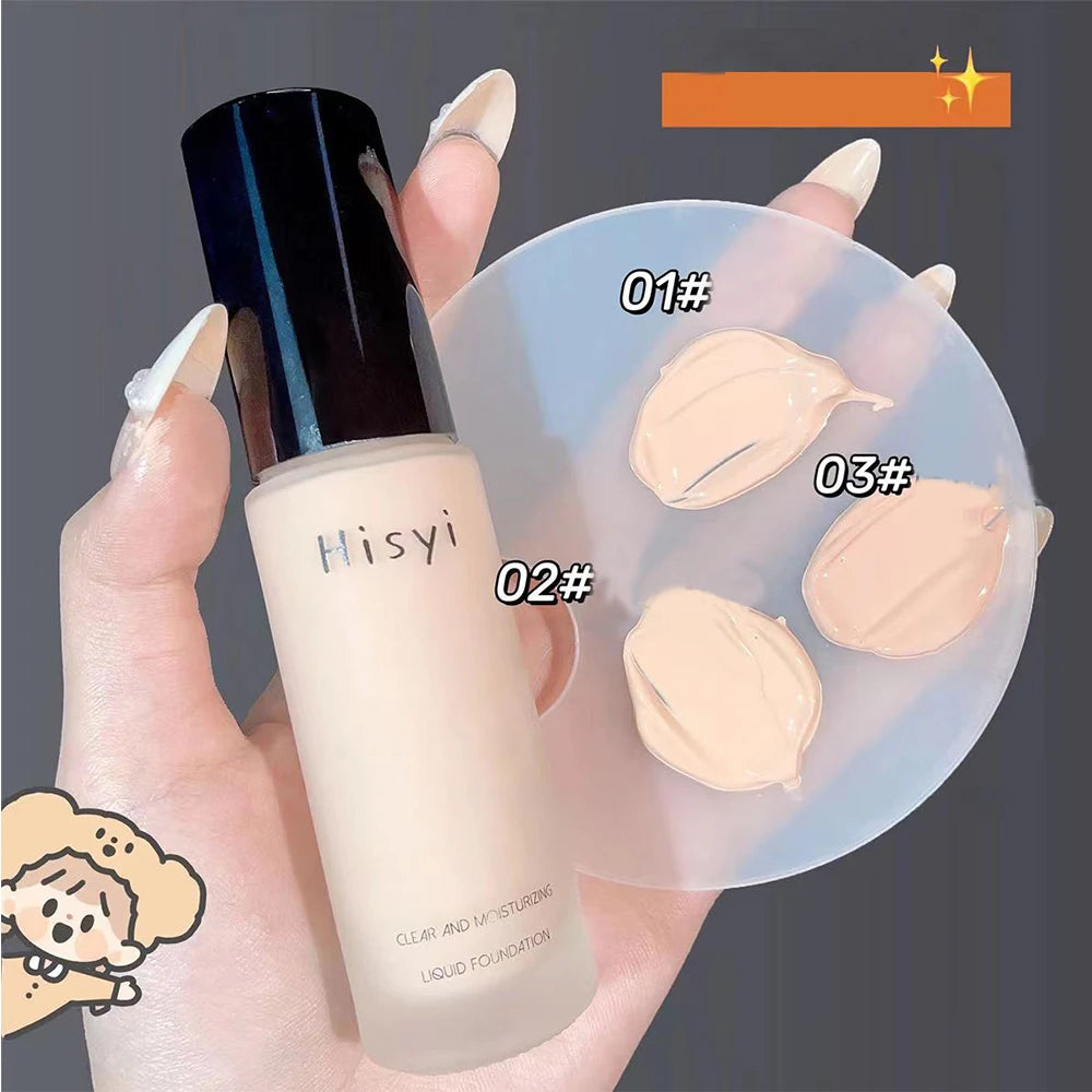 Liquid foundation naturally covers flaws without sticking powder, plain face cream, transparent foundation, conceals blemishes Beauty World Shop