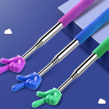 1pPointer Finger Stainless Steel Reading Sticks Telescopic Reading Finger Teaching Aids Gift for Teachers Pointer Finger Stick Beauty World Shop