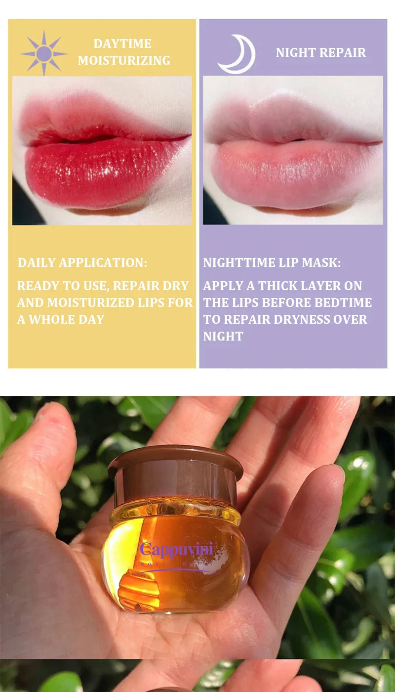 Transparent Honey Pot Lip Mask Moisturizes, Moisturizes, Lightens Lip Lines, Sleep Lip Mask, and Lip Care Beauty Trend Shop
