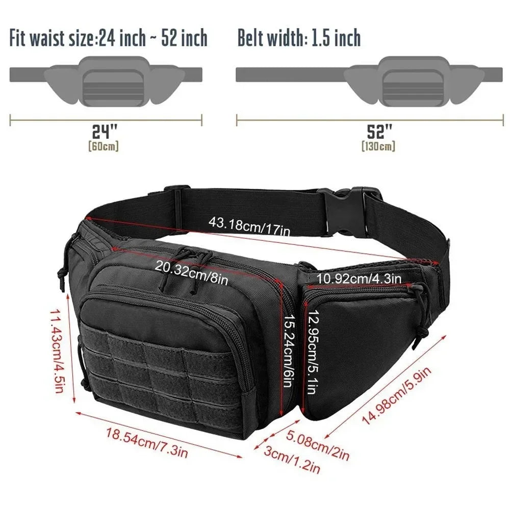 Packs for Men Nylon Shoulder Hiking Tactical Multi-function Waist Pack Fanny  Mobile Phone Bag Sports High-capacity Waist Bag Beauty World Shop