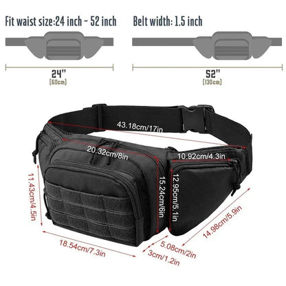 Packs for Men Nylon Shoulder Hiking Tactical Multi-function Waist Pack Fanny  Mobile Phone Bag Sports High-capacity Waist Bag Beauty World Shop