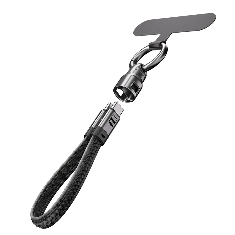 240W Mobile Fast Charging Cable Type-C to USB-C Keychain Anti Loss Hanging Rope 48V5A Short Line Laptop Tablet Charging Cable Beauty World Shop