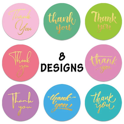 50-500pcs 1inch Blue Thank You Stickers For Envelope Sealing Labels Stationery Supplies Handmade Wedding Gift Decoration Sticker Beauty World Shop