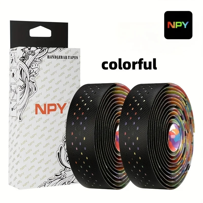 NPY2026 Road Bike Cycling Bar Colorful Tape Bicycle Handle Belt Cork EVA  Damping AntiVibration Tape Wrap With 2 Plug Fixed Gear Beauty World Shop