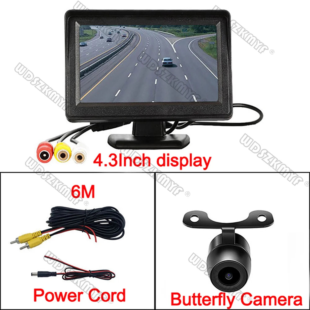 Easy Installation 4.3Inch or Rear View Camera Monitor Screen Reversing Camera for Car Parking Parking System Camera for Vehicle Beauty World Shop