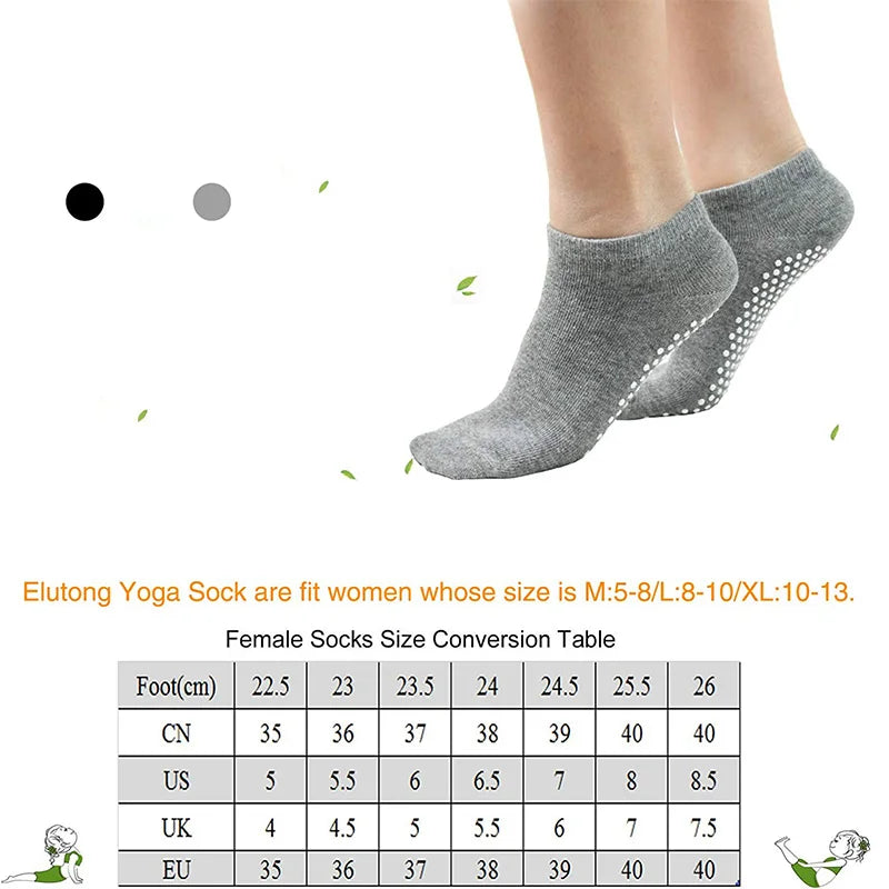 1Pair Non Slip Yoga Pilates Socks Gym Fitness Dance Barre Woman Socks Full Toe Ankle Fall Prevention Sports Grip Socks Beauty World Shop