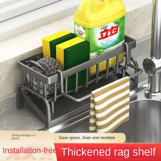 Kitchen Shelf Cleaning Cloth Storage Draining Rack Household Detergent Sponge Rack Water Sink Water Sink Water Sink Artifact Beauty World Shop